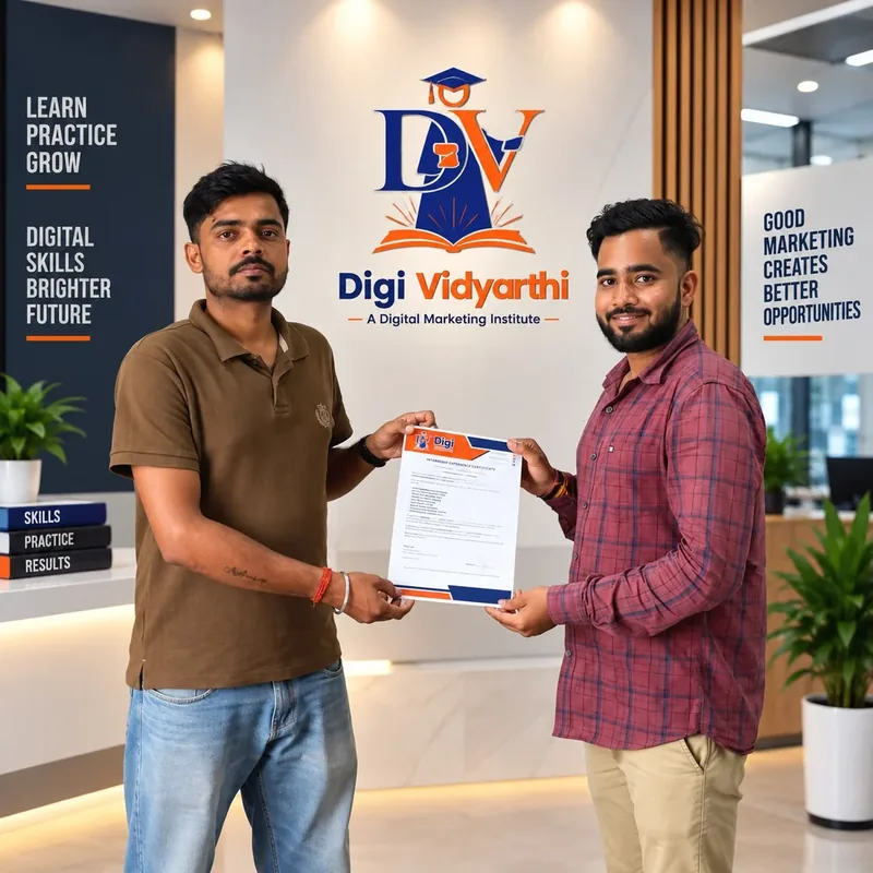 Digital Marketing intern awarded certification at Digi Vidyarthi Paharia Varanasi